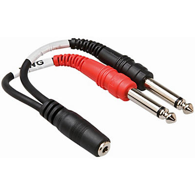 Hosa YMP434 3.5 mm Female TRS to Dual 1/4" TS Stereo Breakout Y-Cable