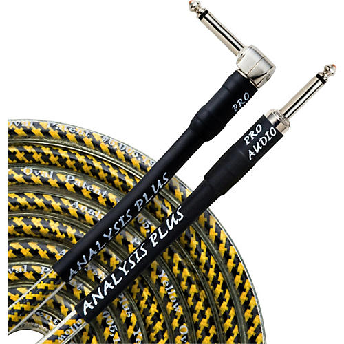 Yellow Oval Instrument Cable - Straight to Angled