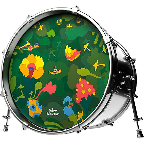 Evans Yellow Submarine Pepperland Woods Bass Drumhead 20 in.