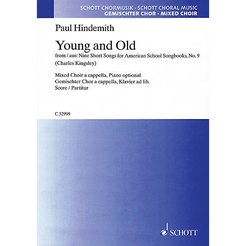 Schott Young and Old SATB a cappella Composed by Paul Hindemith