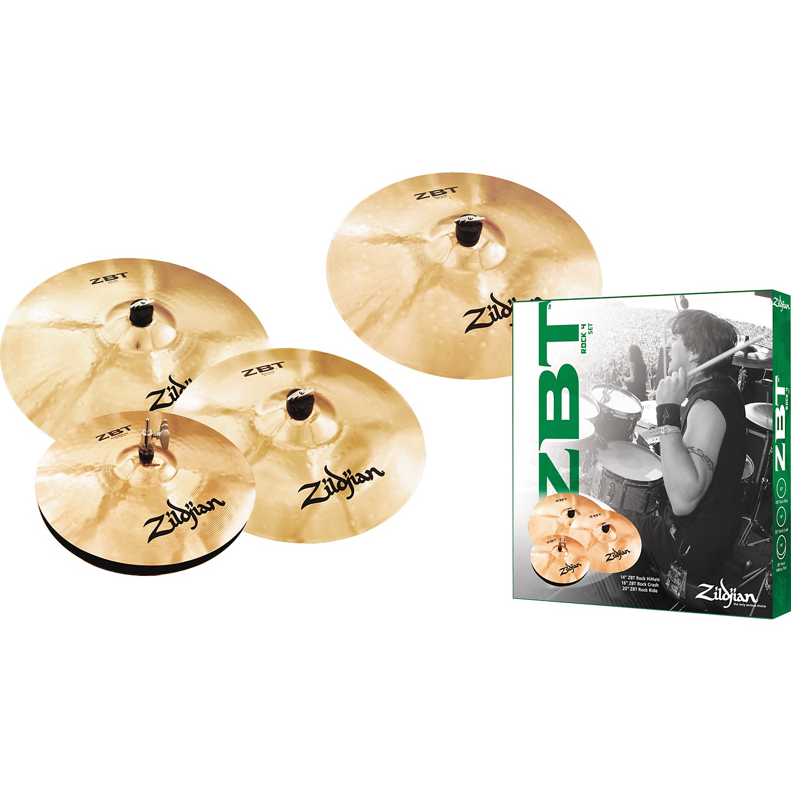 Zildjian ZBT 4 Rock Cymbal Pack with Free 18" Rock Crash Musician's
