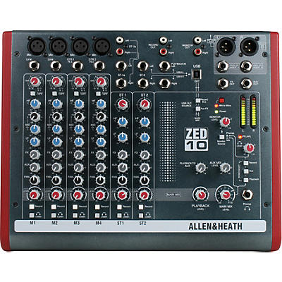 Allen & Heath ZED-10 10-Channel USB Mixer