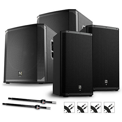 Electro-Voice ZLX-15P G2 Powered Speaker Pair With ELX200-18SP Subwoofers, Stands and Cables