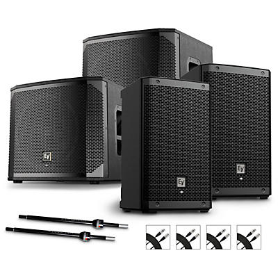 Electro-Voice ZLX-8P G2 Powered Speaker Pair With ELX200-12SP Subwoofers, Stands and Cables