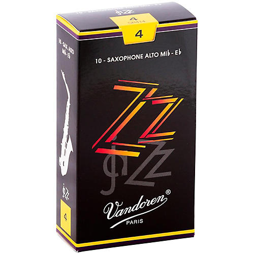 Vandoren ZZ Alto Saxophone Reeds Strength - 4, Box of 10
