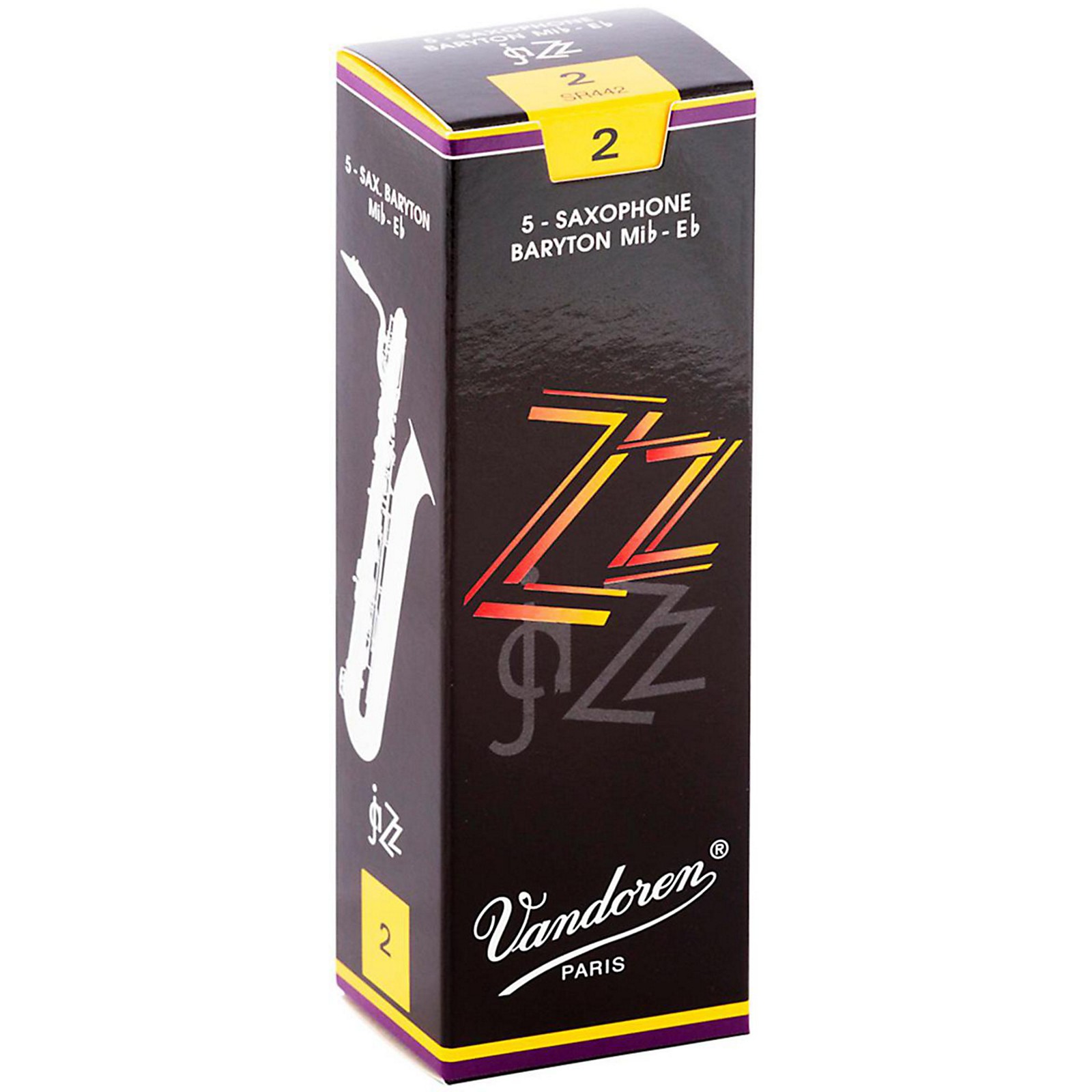 Vandoren ZZ Baritone Saxophone Reeds Strength 2, Box of 5 Musician's