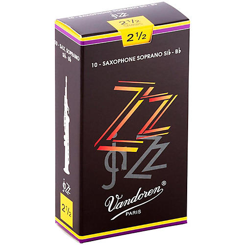 Vandoren ZZ Soprano Saxophone Reeds Strength 2.5, Box of 10