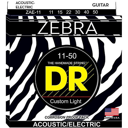 Zebra Medium Lite Acoustic-Electric Guitar Strings