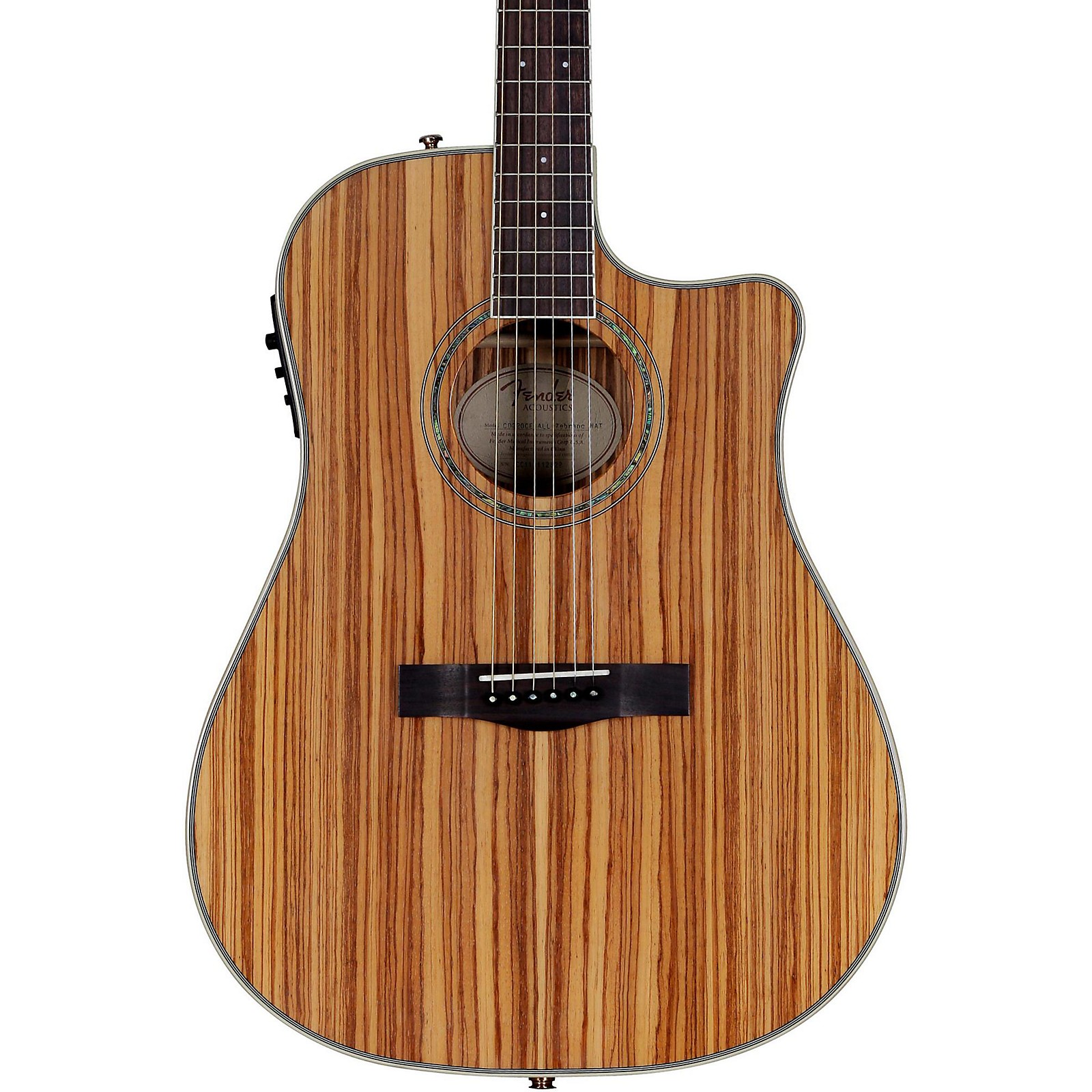 Fender Zebrano AcousticElectric Guitar Musician's Friend