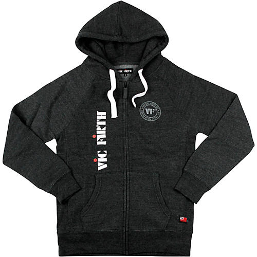 Vic Firth Zip Up Logo Hoodie Small Charcoal