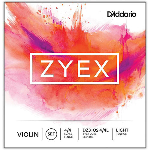 D'Addario Zyex Series Violin String Set 4/4 Size Light, Silver D