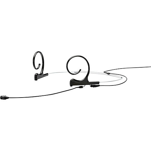 d:fine FIO66 Omnidirectional Headset Microphone—Dual Ear, 90mm Boom, Hardwired 3Pin Lemo, Black