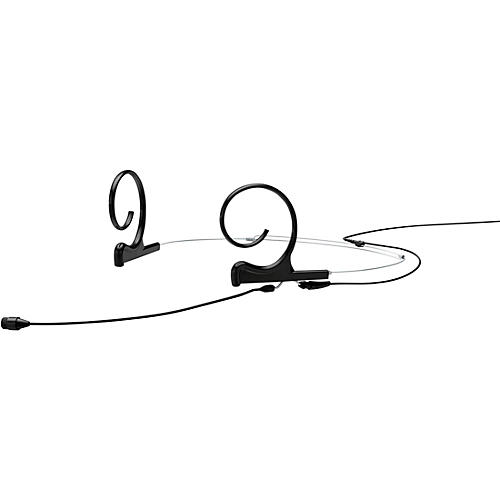 d:fine FIO66 Omnidirectional Headset Microphone—Dual Ear, 90mm Boom, Hardwired TA4F, Black