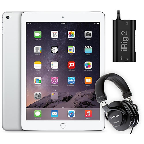 iPad Air 2 16GB Silver with iRig 2 and TH-200X Headphones