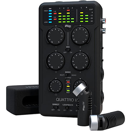 IK Multimedia iRig Pro Quattro I/O Audio/MIDI Interface Deluxe Bundle Condition 1 - Mint