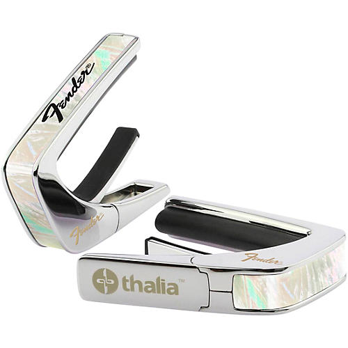Thalia x Fender Chrome Finish White Mother of Pearl Capo Black Perine Logo